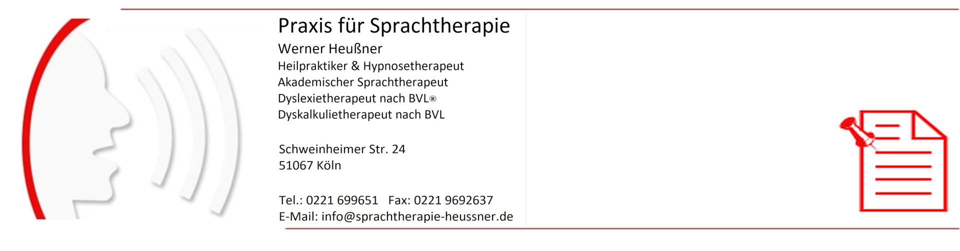 Praxis für Sprachtherapie Werner Heußner Köln Praxis für Sprachtherapie Werner Heußner Köln